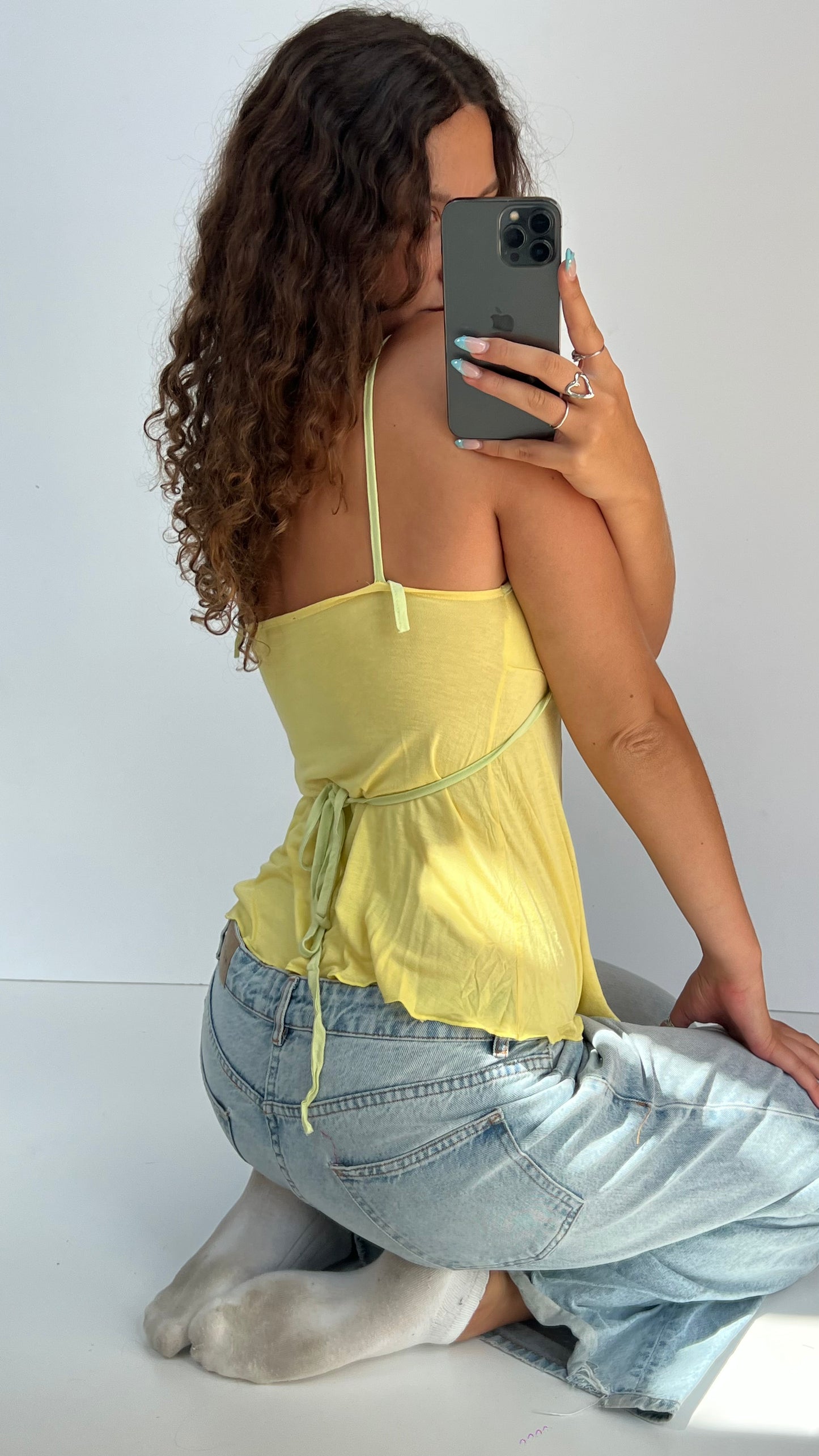 00s yellow babydoll cami- size S