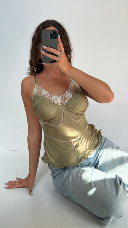 00s sage silk cami- size S