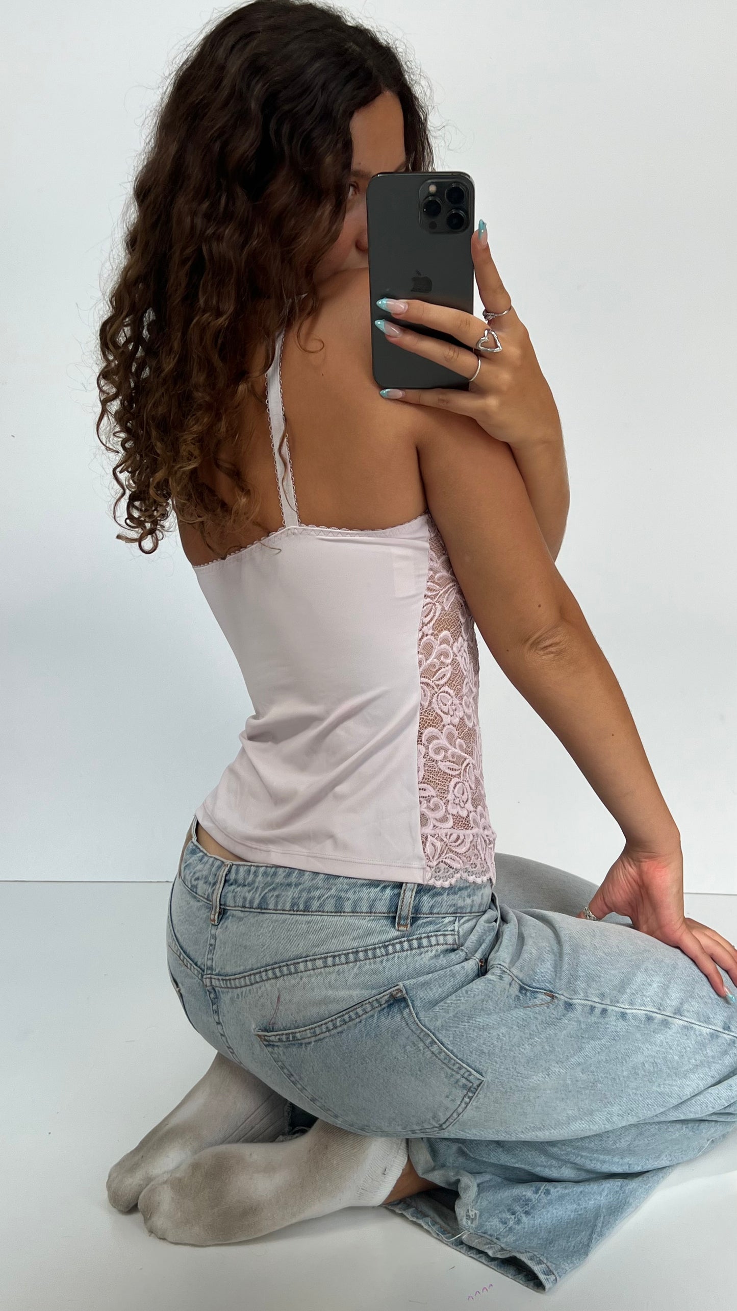 00s lilac lace corset cami- size S