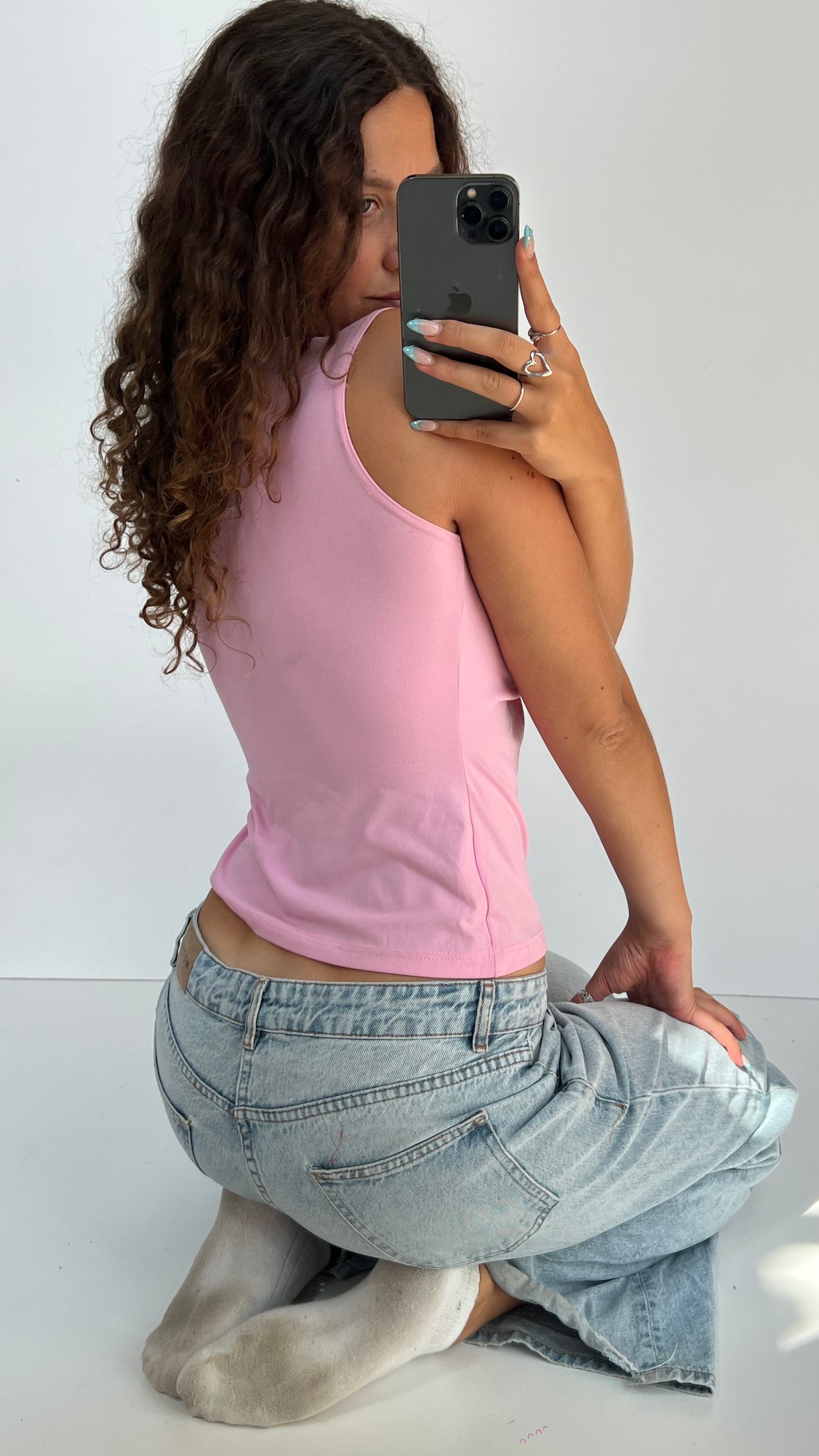 00s pink tank top- size M