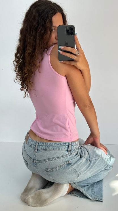 00s pink tank top- size M