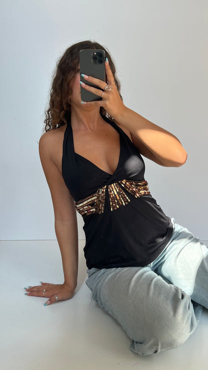 00s black sequin cami- size L