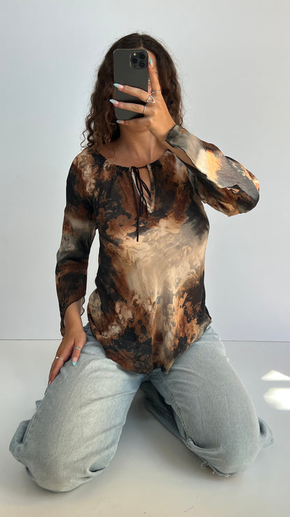 00s brown mesh top- size L