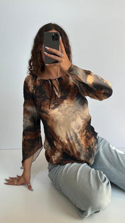 00s brown mesh top- size L