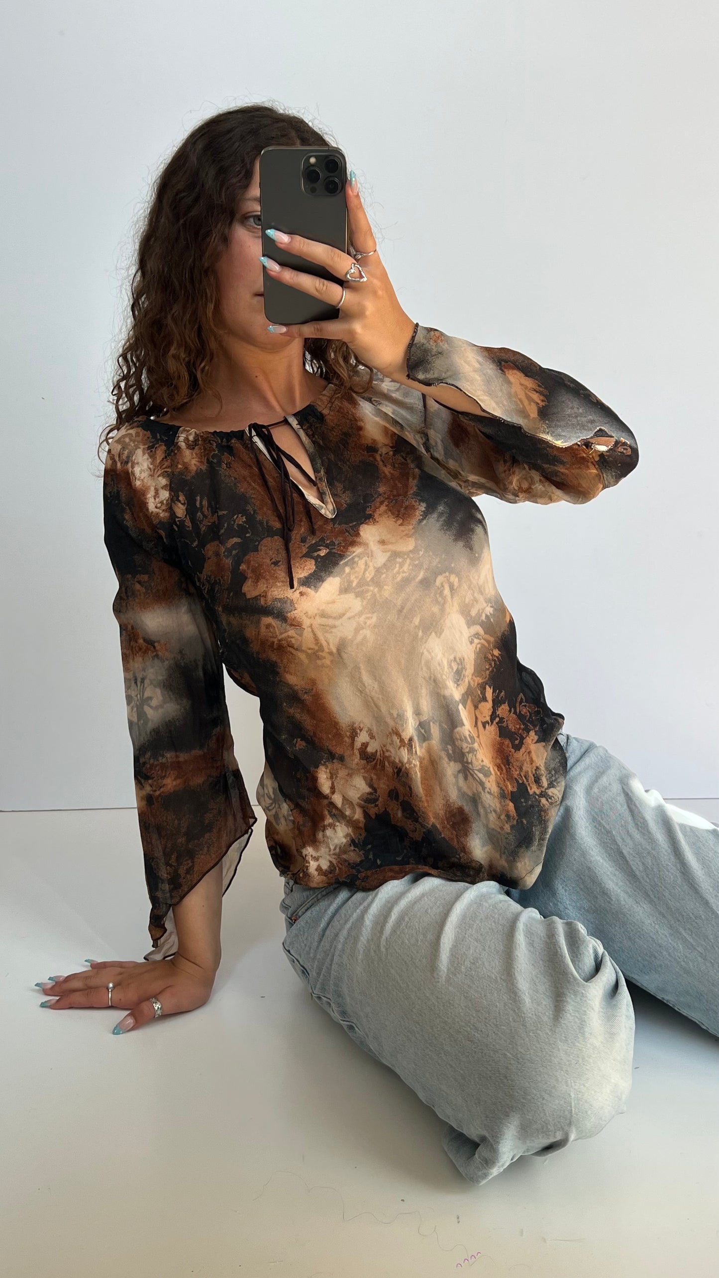 00s brown mesh top- size L