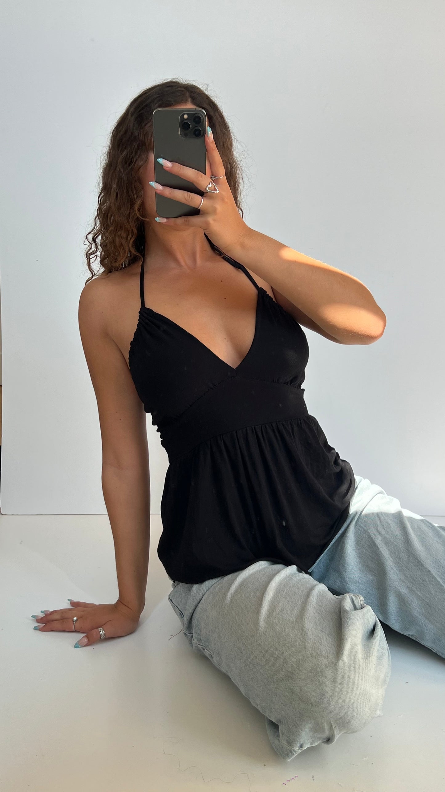 00s black babydoll cami- size S