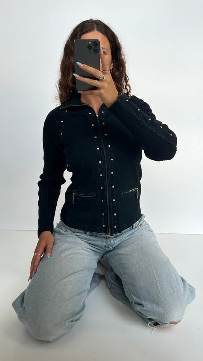 00s black diamanté jacket- size M