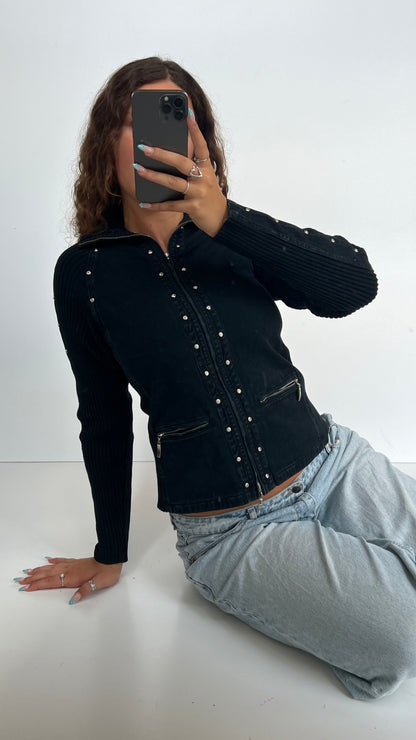 00s black diamanté jacket- size M