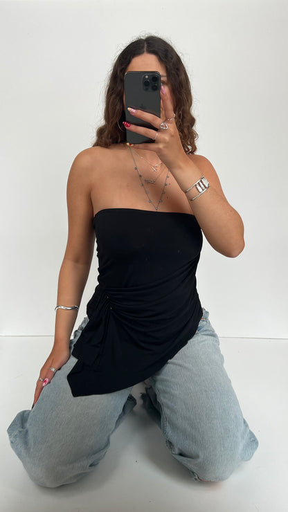 00s black asymmetric top- size M