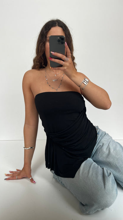 00s black asymmetric top- size M