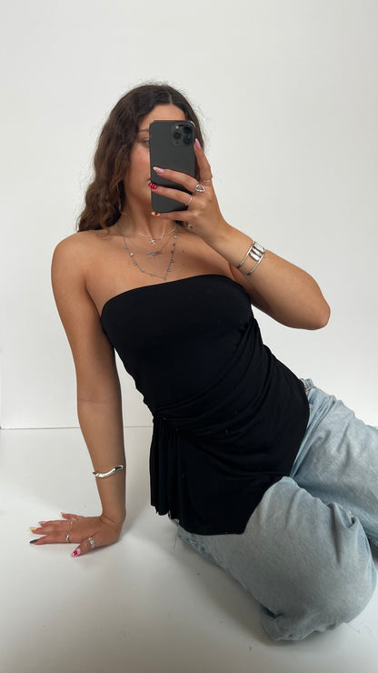 00s black asymmetric top- size M
