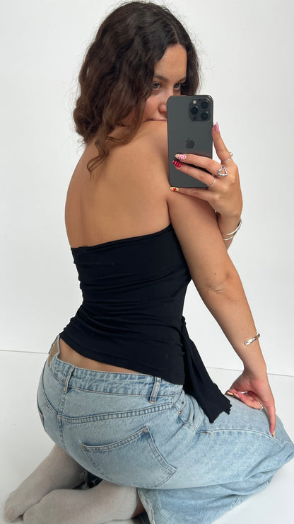 00s black asymmetric top- size M