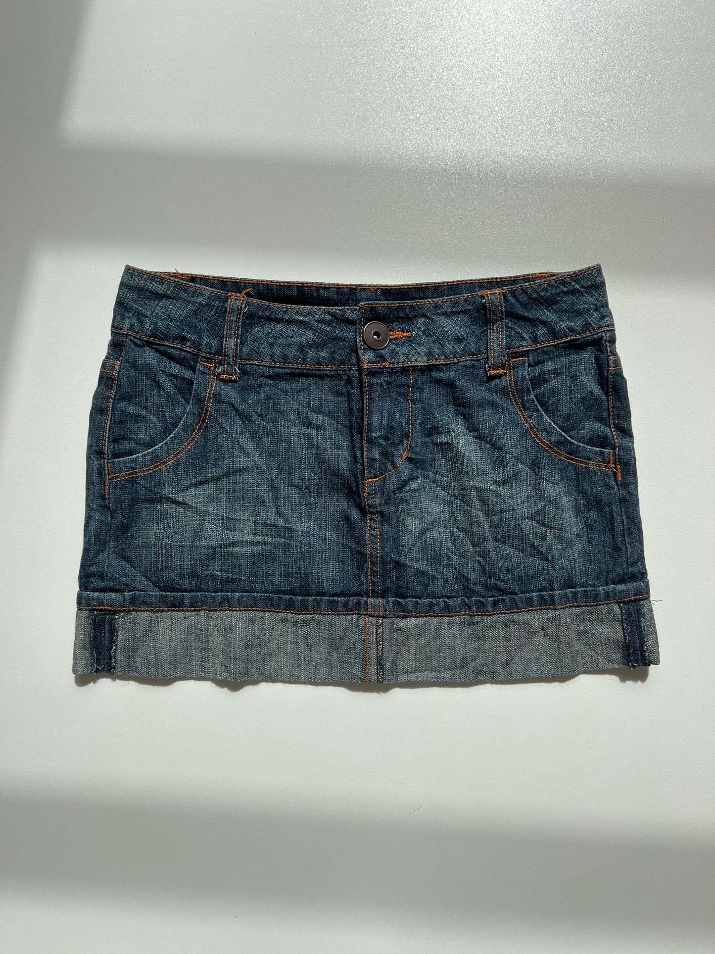 00s denim mini skirt- size S