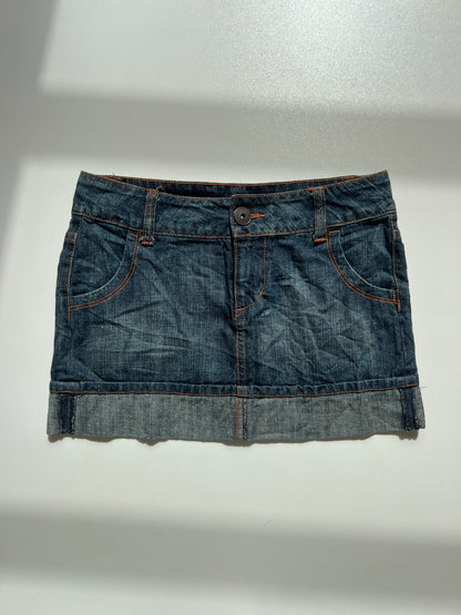 00s denim mini skirt- size S