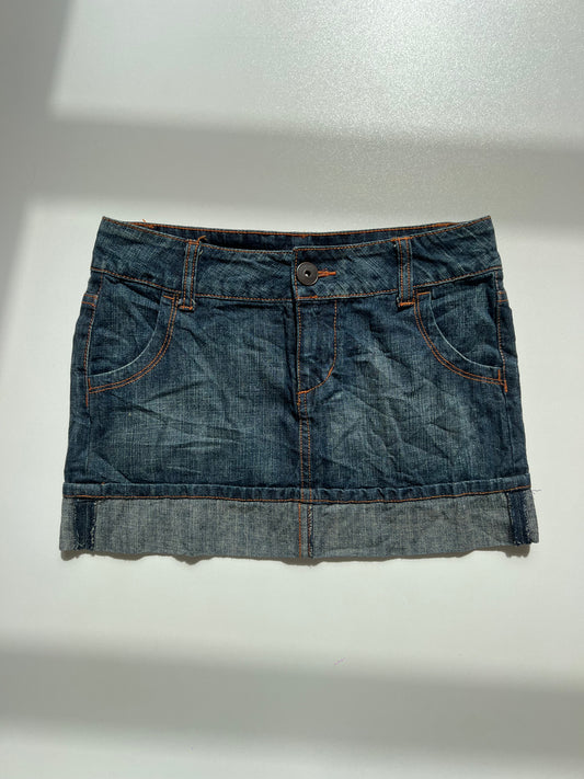 00s denim mini skirt- size S