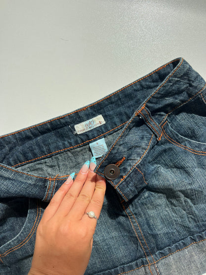 00s denim mini skirt- size S