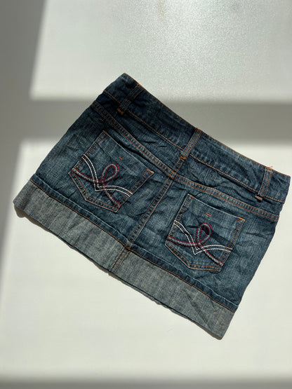 00s denim mini skirt- size S