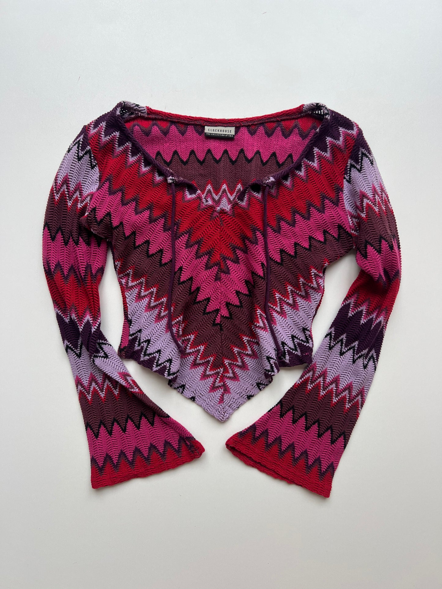 00s pink crochet top- size XS