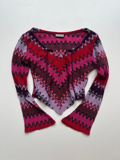 00s pink crochet top- size XS