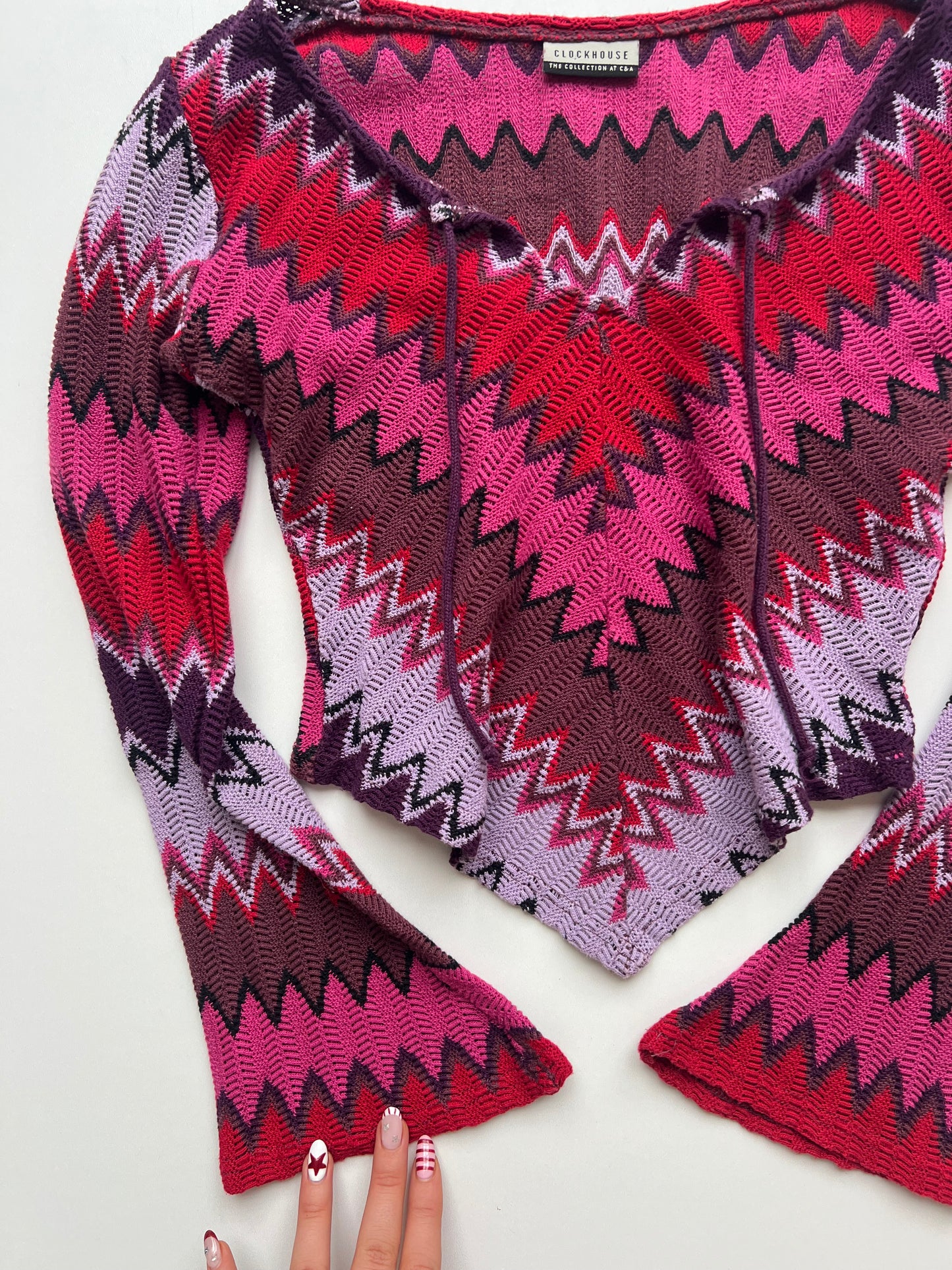 00s pink crochet top- size XS