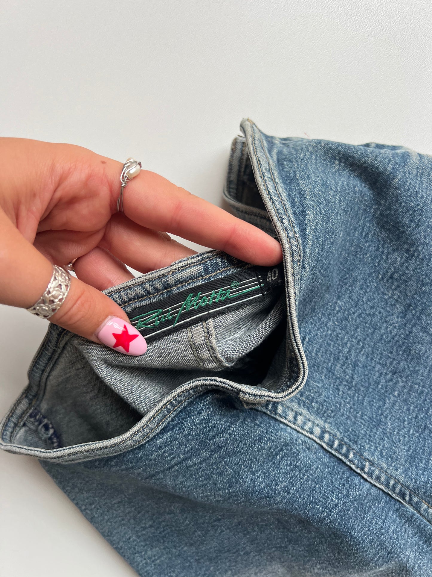 00s denim crochet jeans- size S