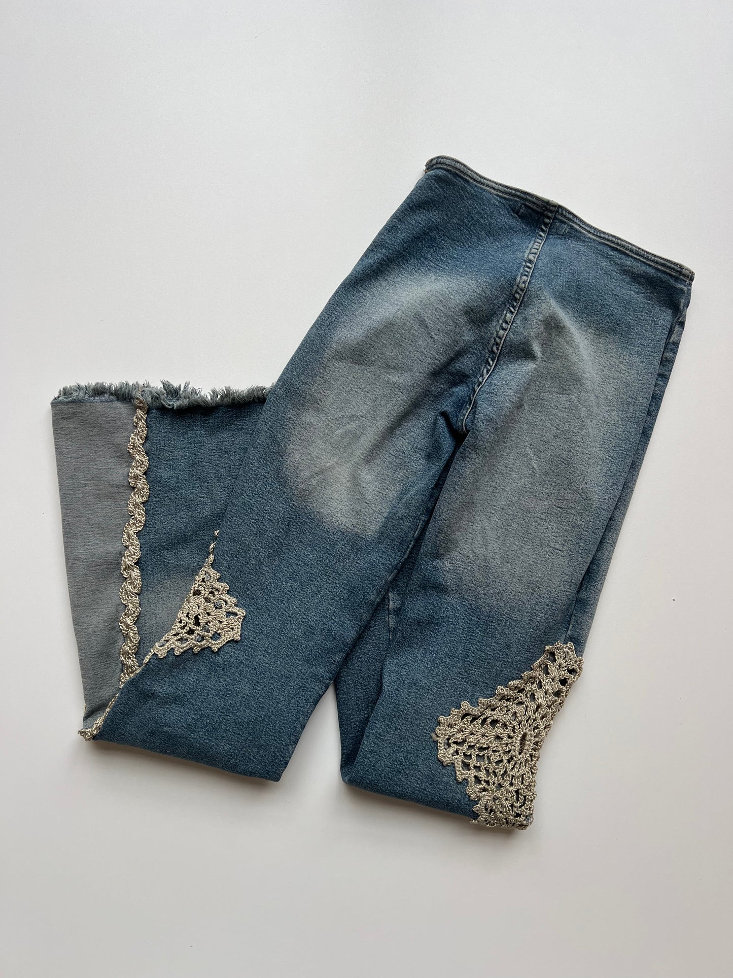 00s denim crochet jeans- size S
