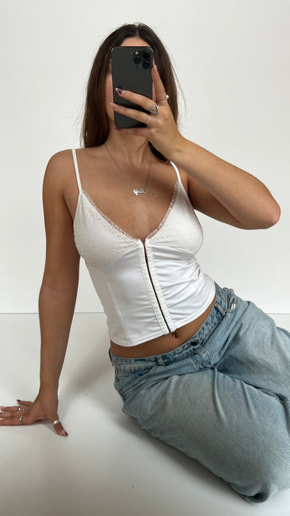 00s white corset cami- size S