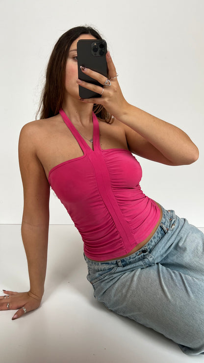00s pink ruched cami- size S