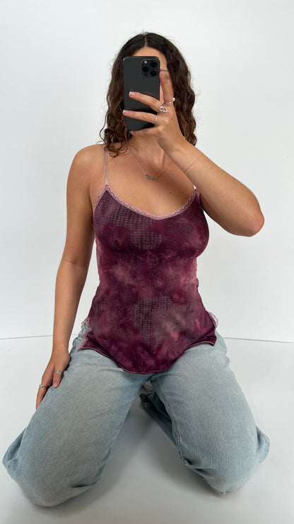 00s purple paisley cami- size S
