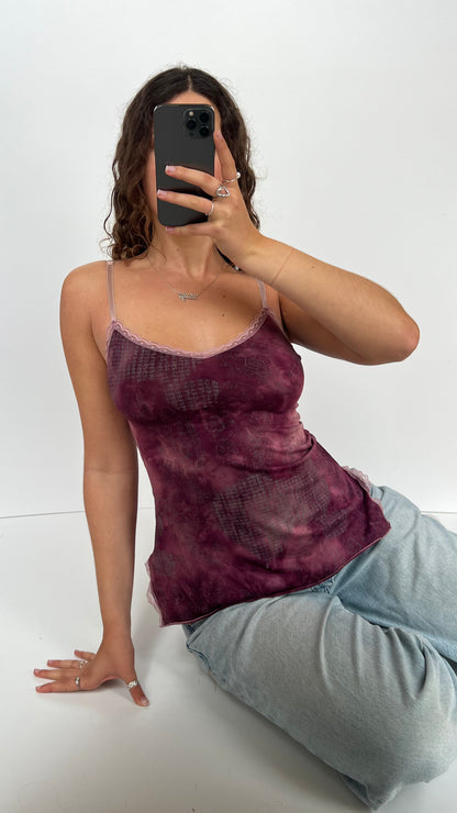 00s purple paisley cami- size S