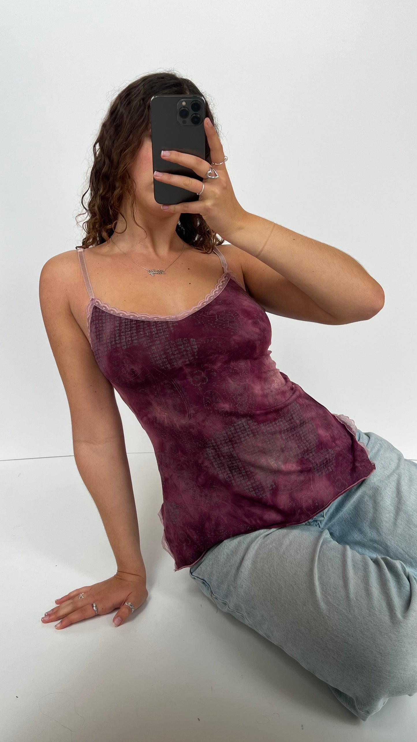 00s purple paisley cami- size S