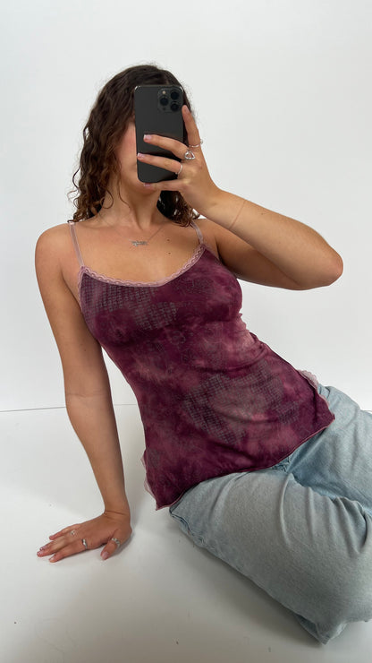 00s purple paisley cami- size S