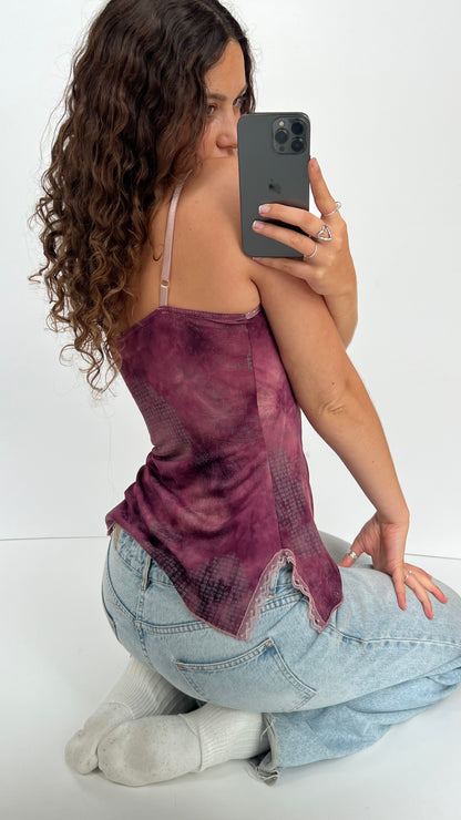 00s purple paisley cami- size S