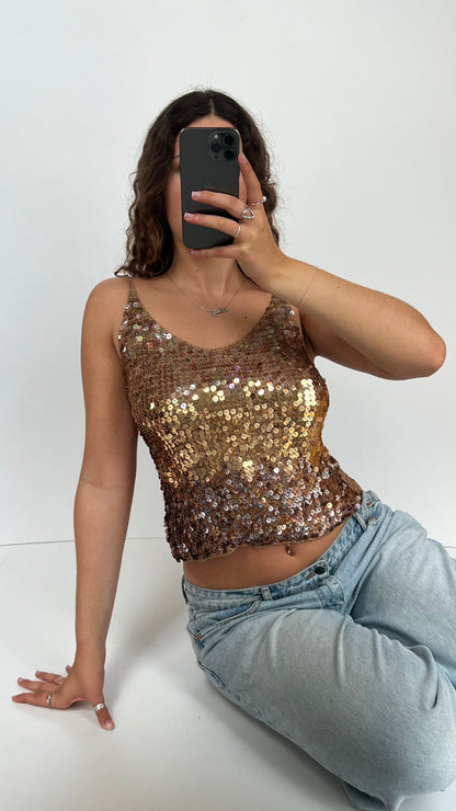 00s gold sequin cami- size M