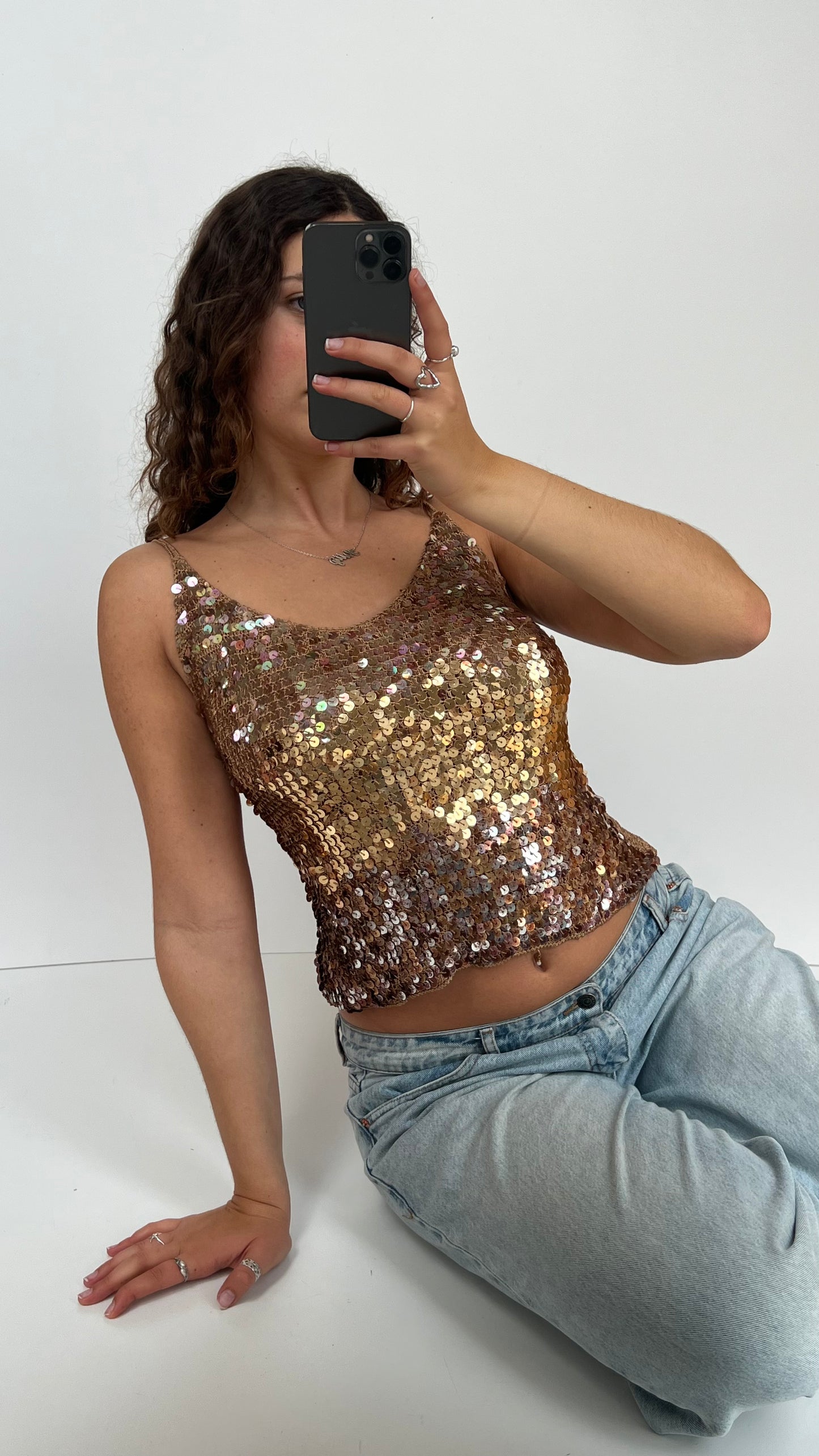 00s gold sequin cami- size M