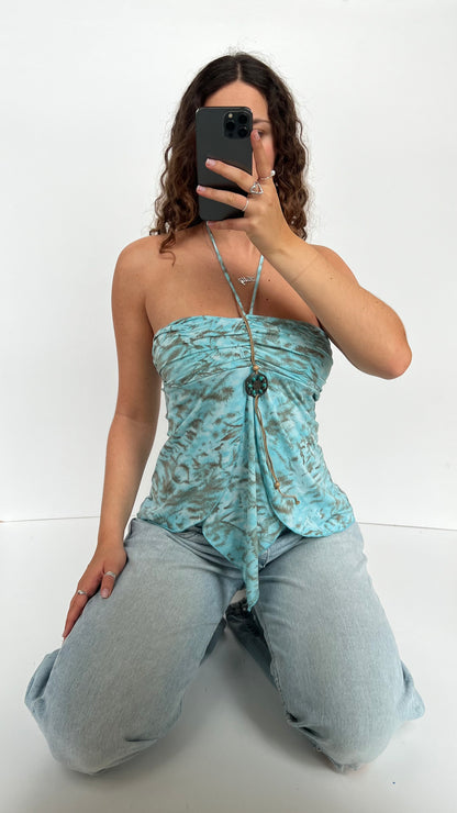 00s blue halter cami- size S