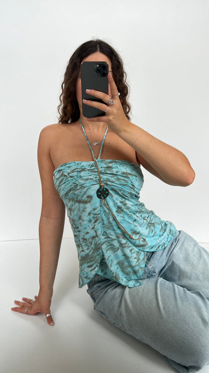 00s blue halter cami- size S
