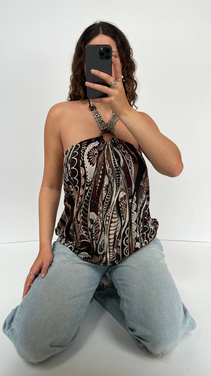 00s brown patterned cami- size L