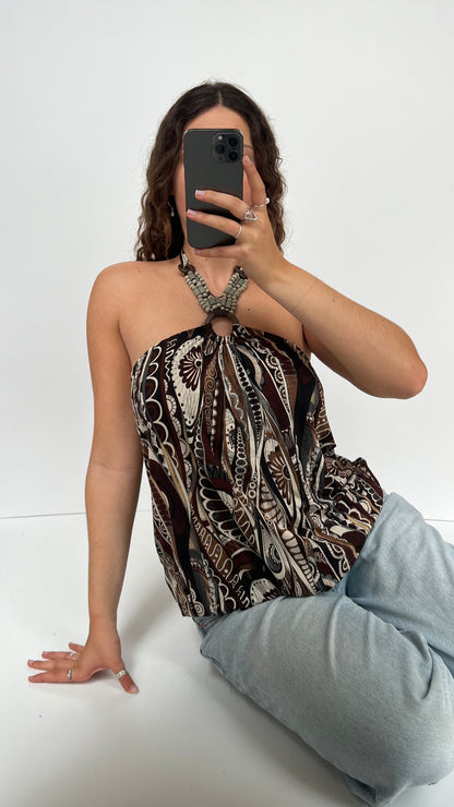 00s brown patterned cami- size L