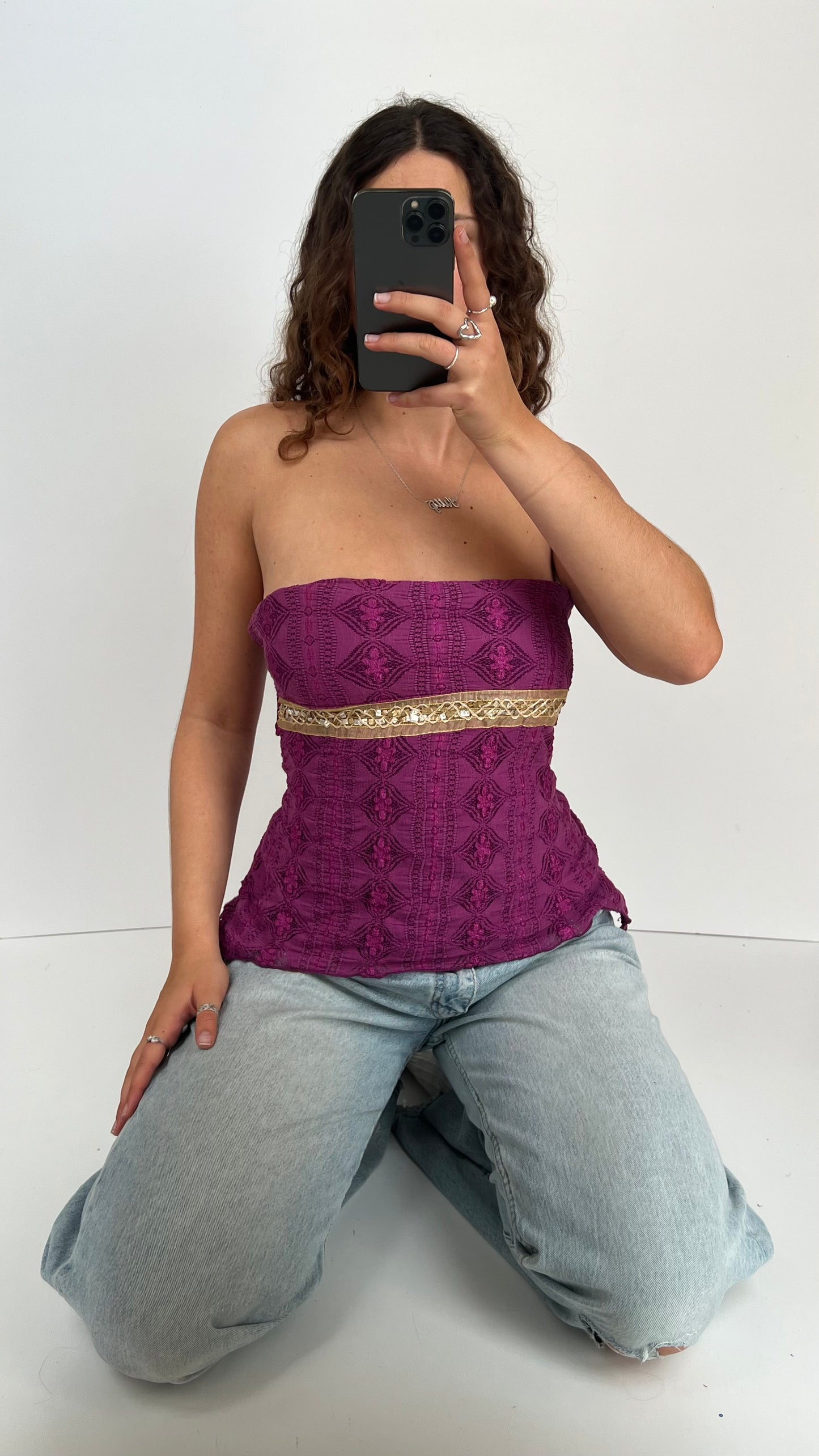 00s purple lace asymmetric cami- size M