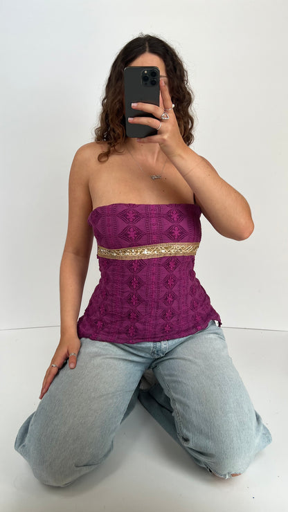 00s purple lace asymmetric cami- size M