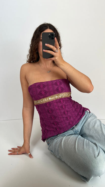 00s purple lace asymmetric cami- size M