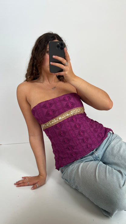 00s purple lace asymmetric cami- size M
