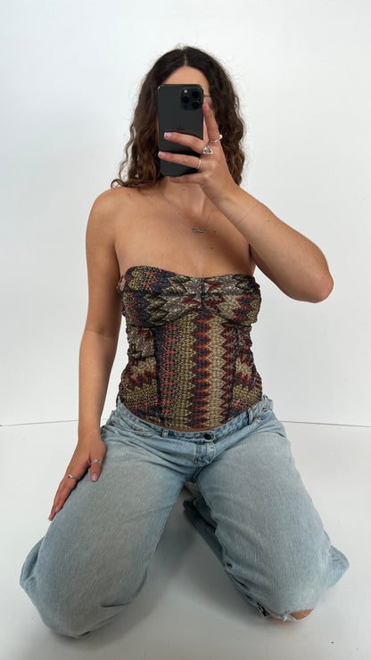00s colourful strapless cami- size S