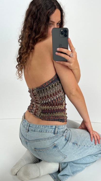 00s colourful strapless cami- size S