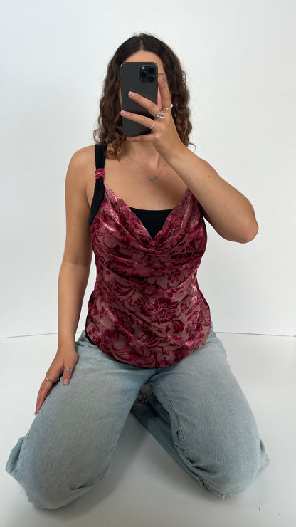 00s red velvet cami- size M