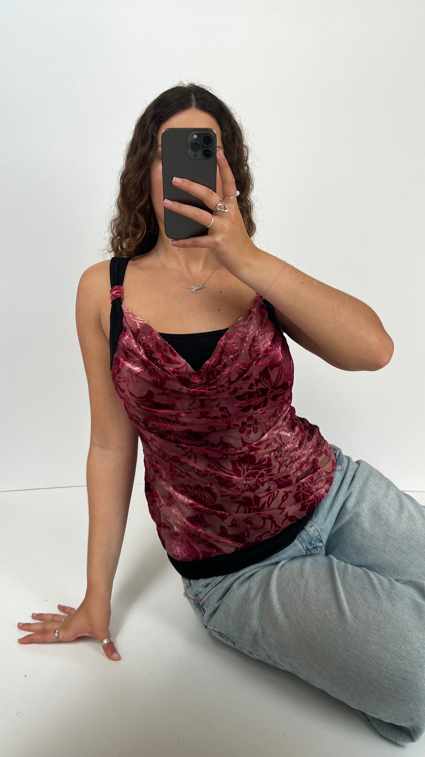 00s red velvet cami- size M