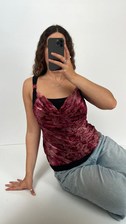00s red velvet cami- size M