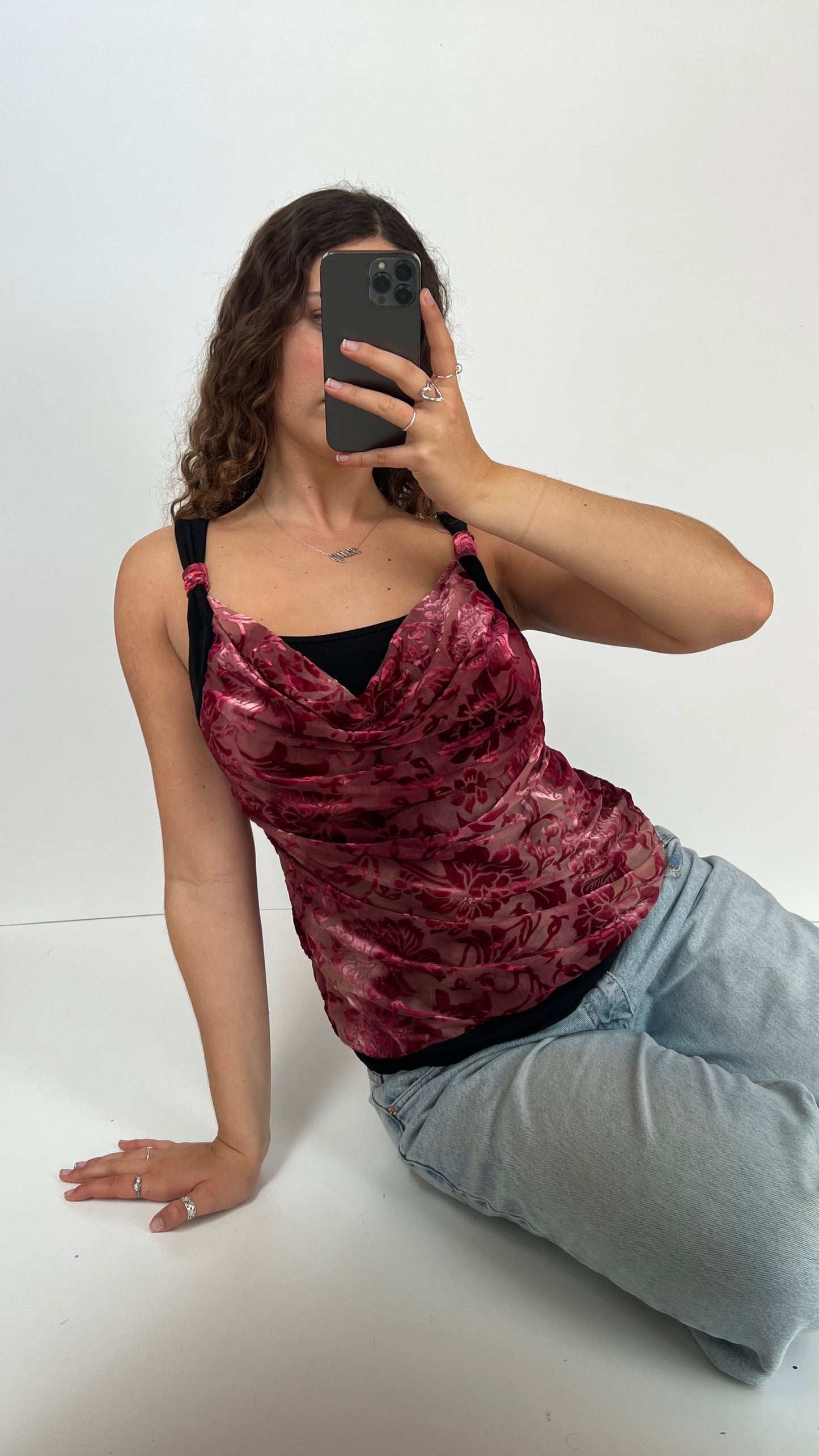 00s red velvet cami- size M