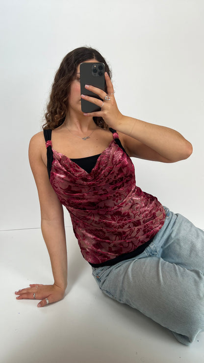 00s red velvet cami- size M